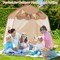 Blue Polyester Kids Play Tent Bed Tent with String Lights, Extra Large Playhouse Tent for Indoor & Outdoor Fun